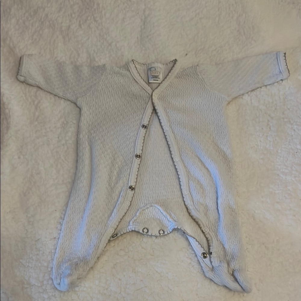 Part Light Blue Button-Up Onesie
